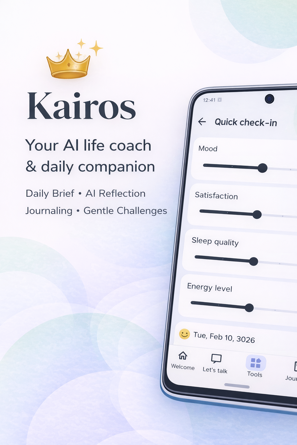 Kairos app check-in shown in official store artwork