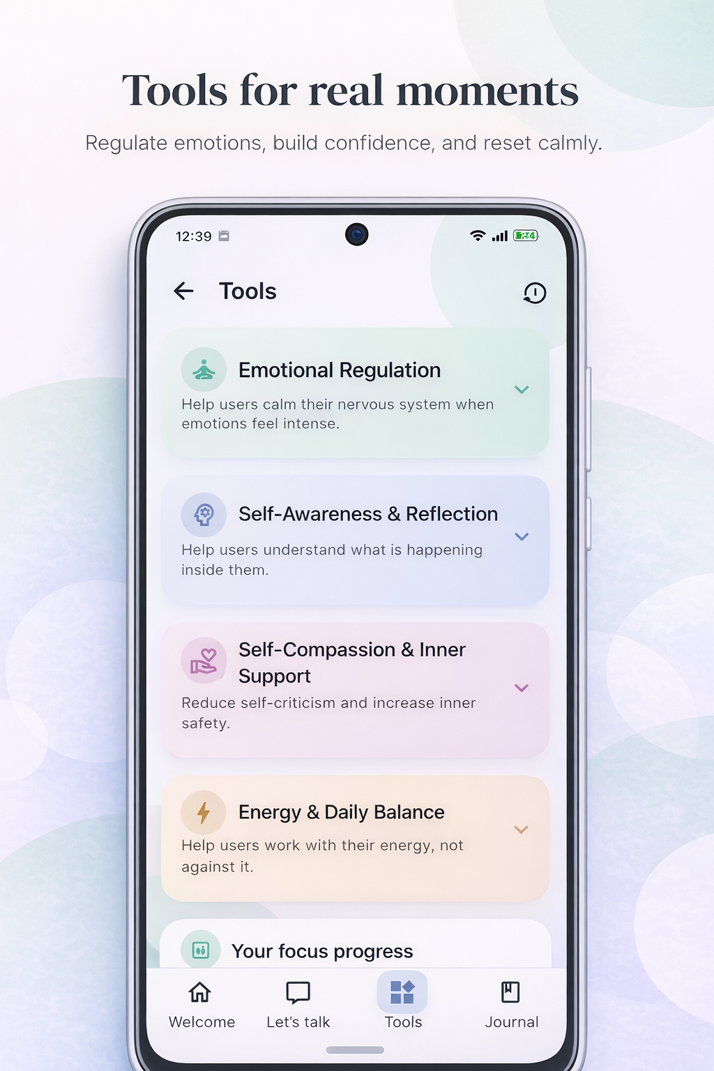 Kairos wellbeing tools screen from the official Google Play listing